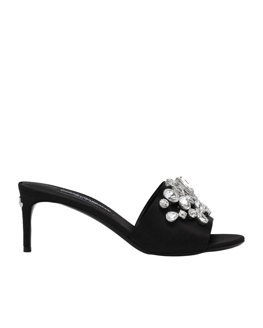 Dolce & Gabbana Black 60Mm Crystal-Embellished Mules
