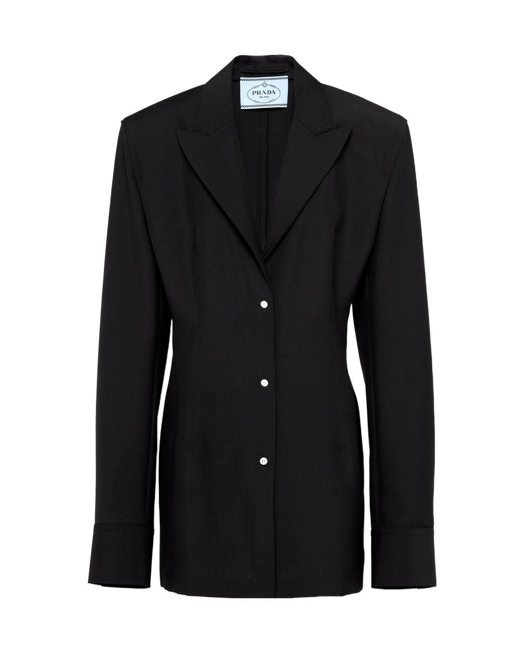 Prada Black Long-Sleeved Single-Breasted Shirt Jacket