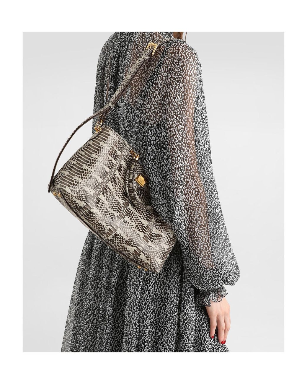 Dolce & Gabbana Gray Medium Vittoria Shoulder And Crossbody Bag