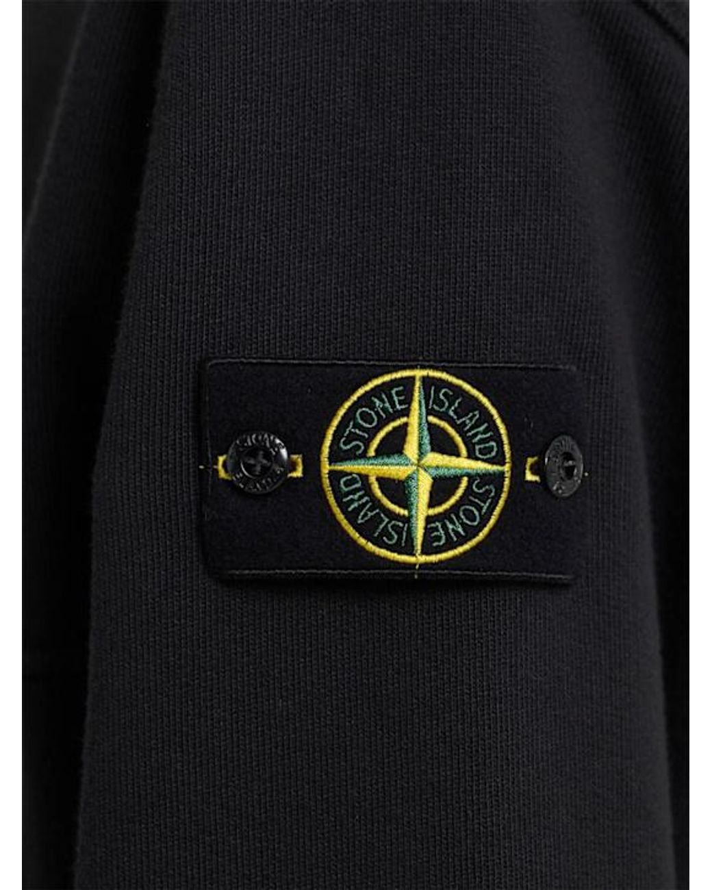 Stone Island Black Hooded Coat for men