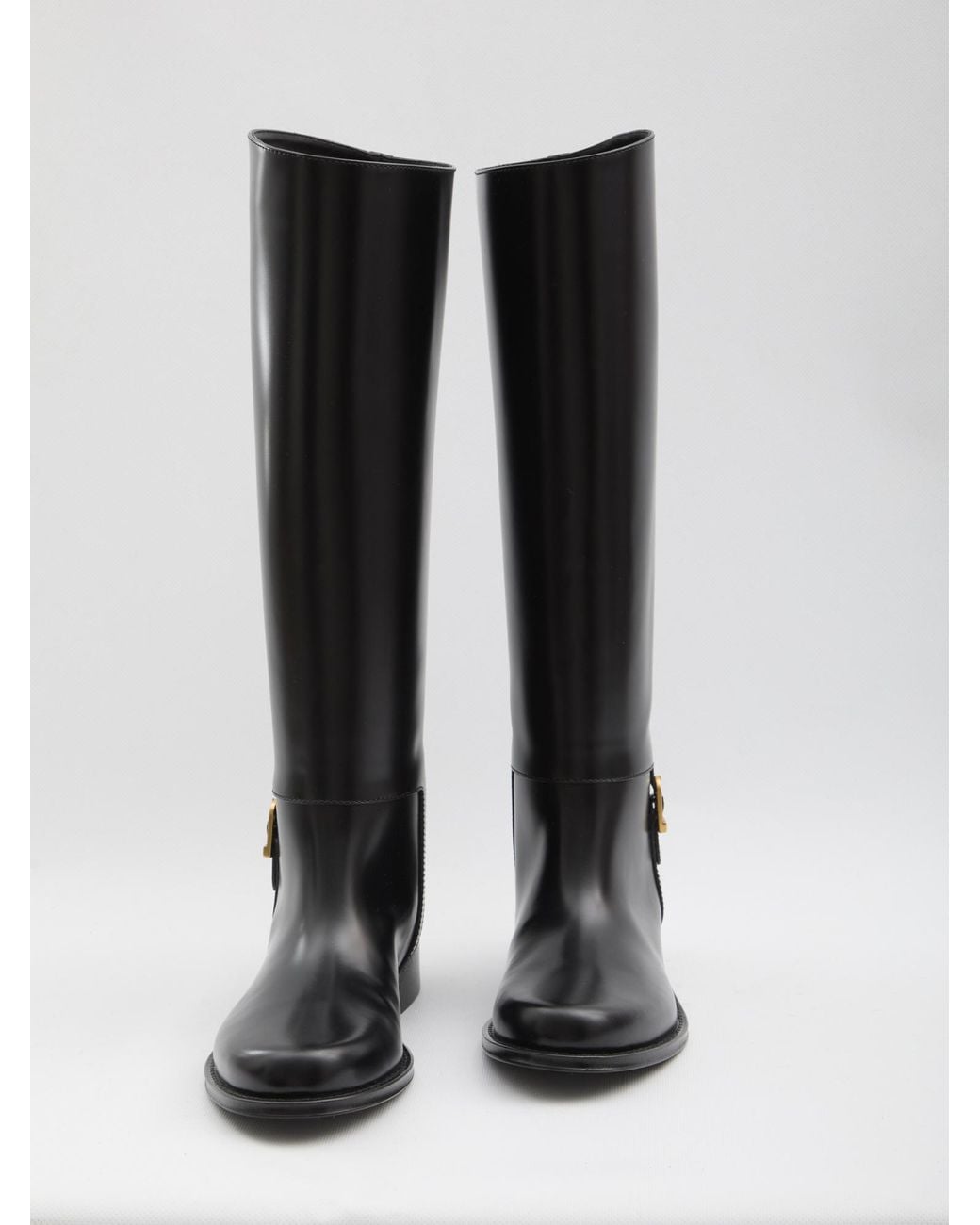 Saint Laurent Black Julia Logo Engraved Boots