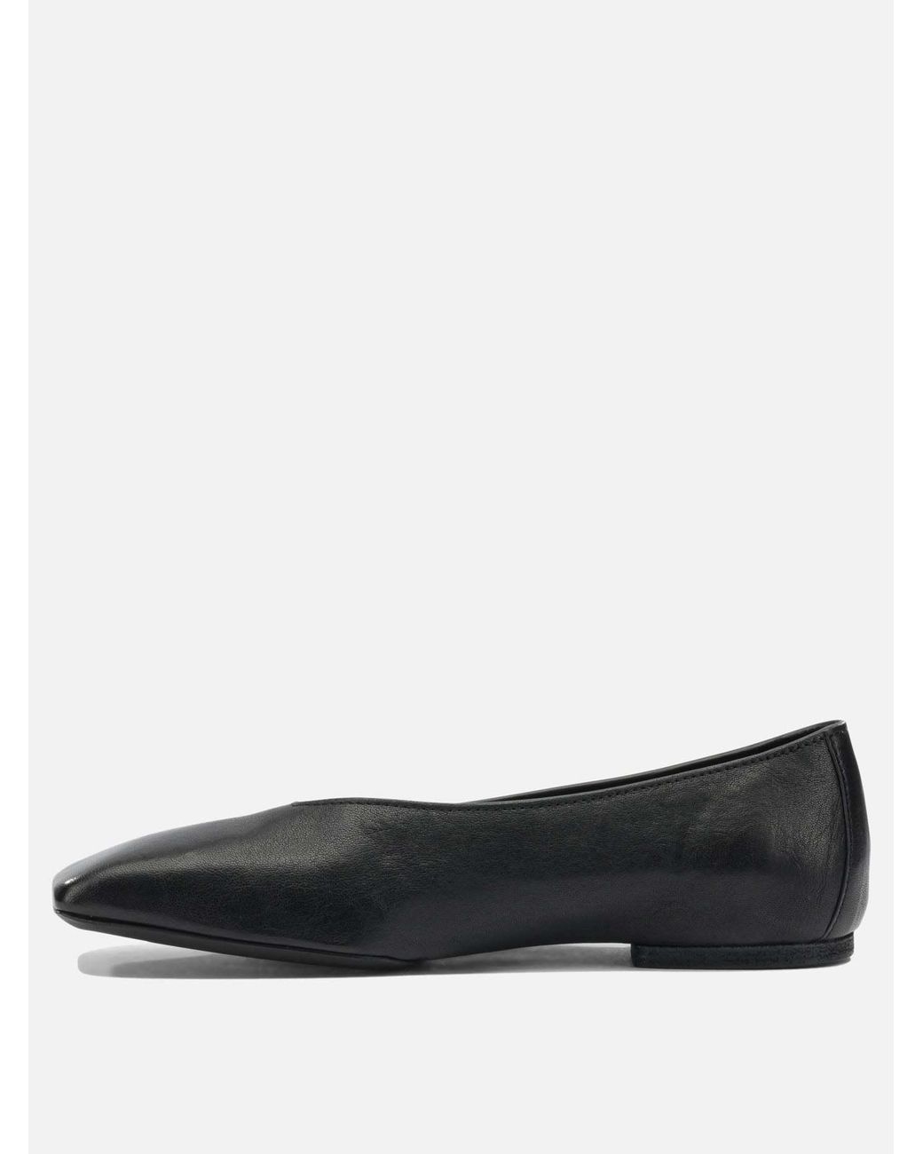 Rick Owens Black Leather Ballet Flats