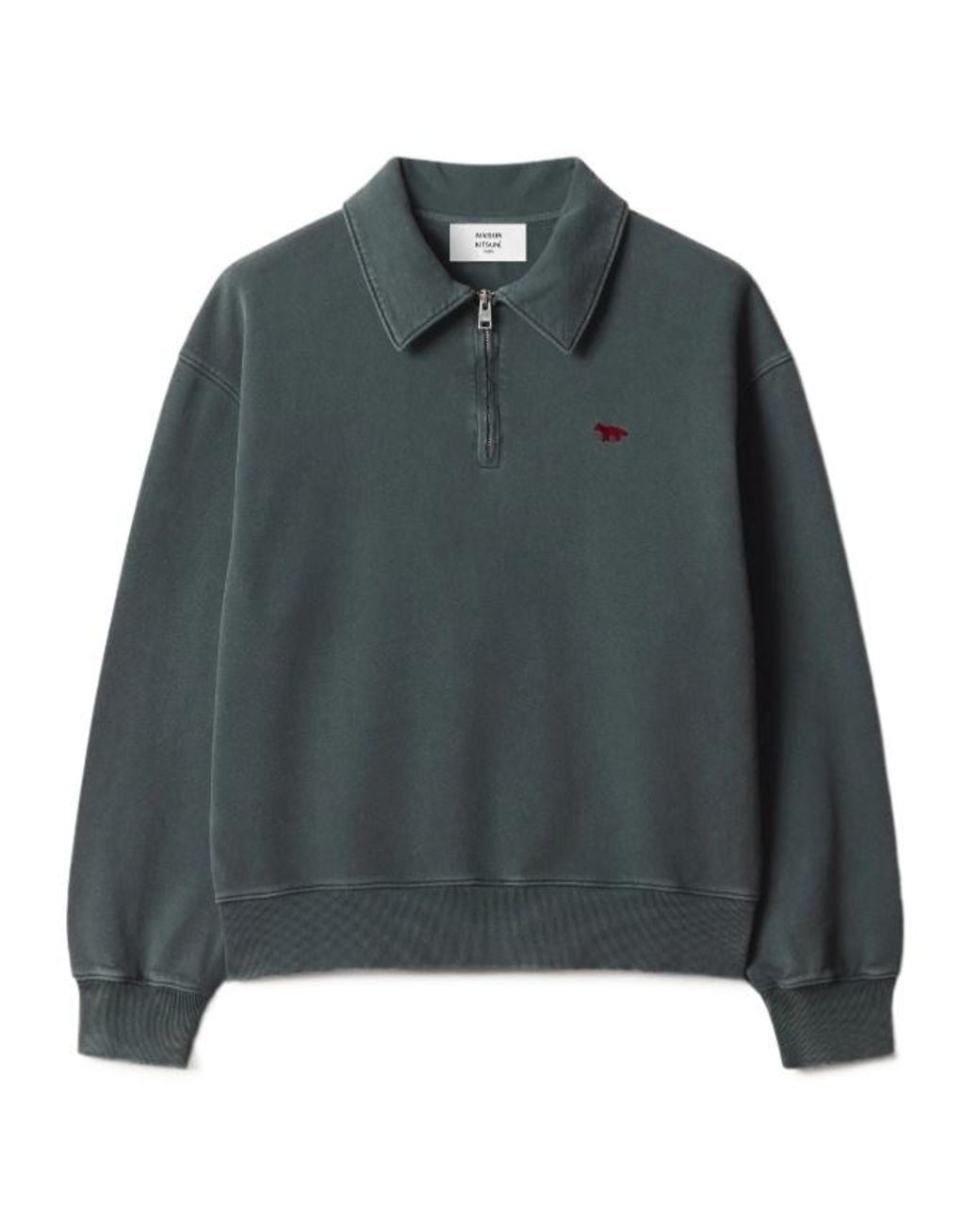 Maison Kitsuné Green Maison Kitsuné Profile Fox Faded Polo Sweatshirt for men