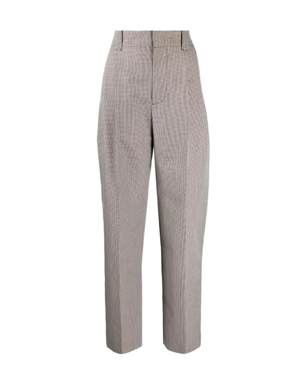 Marni Gray Straight Leg Pleated Cropped Trousers