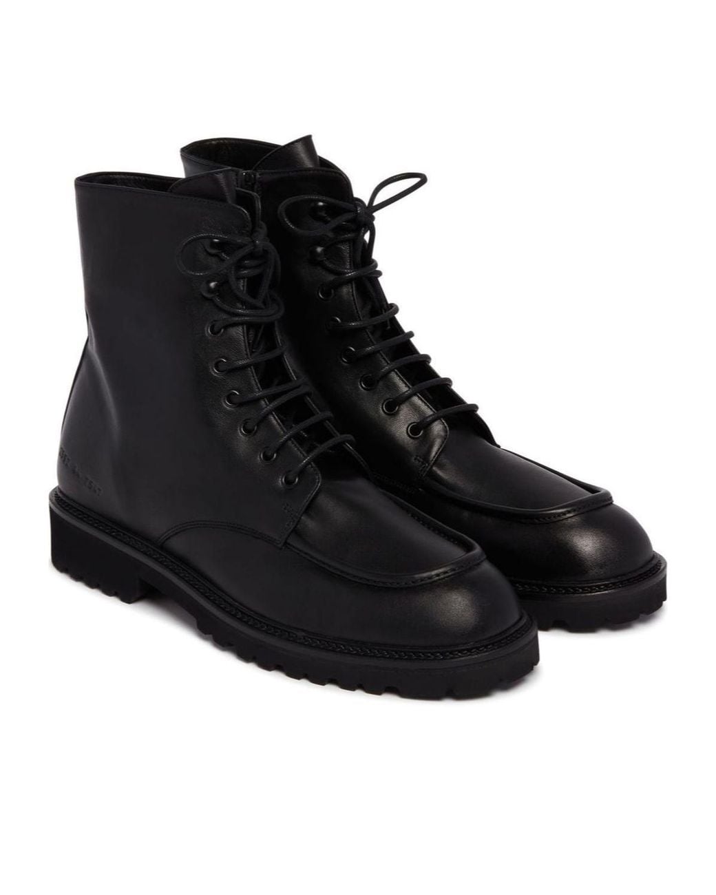 Common Projects Black Round Toe Lace-Up Ankle Boots for men