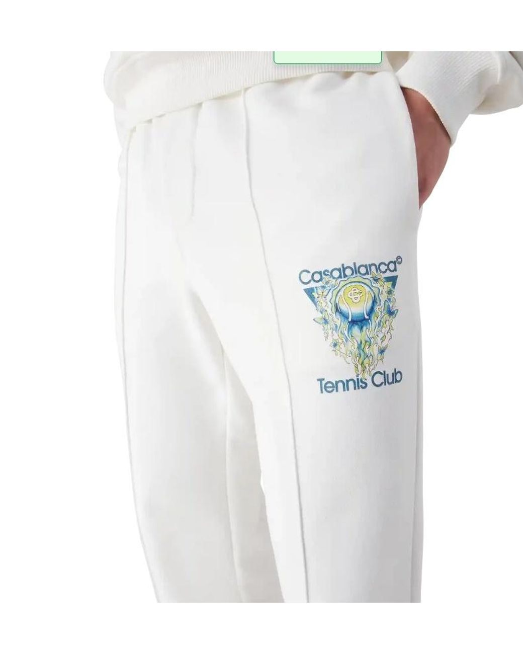 Casablanca White Tennis Club Drawstring Pants for men