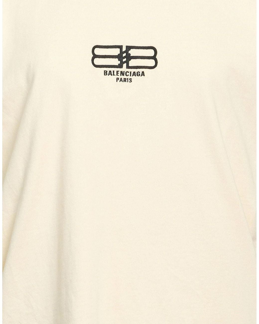 Balenciaga Natural Solid-Color Short-Sleeve T-Shirt