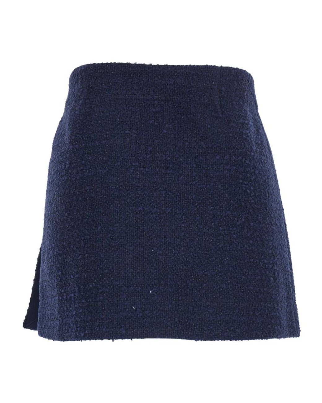 Pinko Blue Tweed Mini Skirt