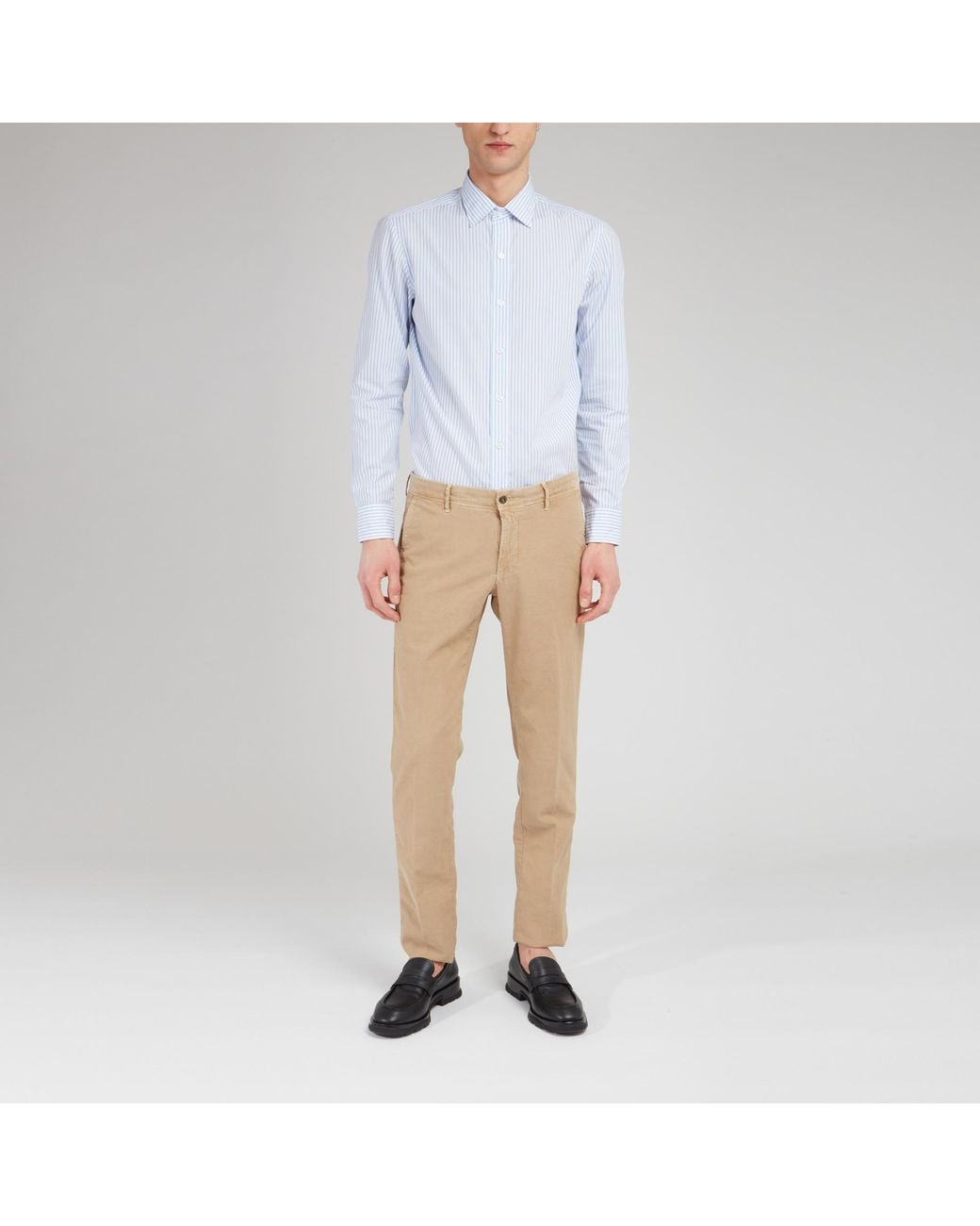 Salvatore Piccolo Blue Striped Long-Sleeve Shirt for men