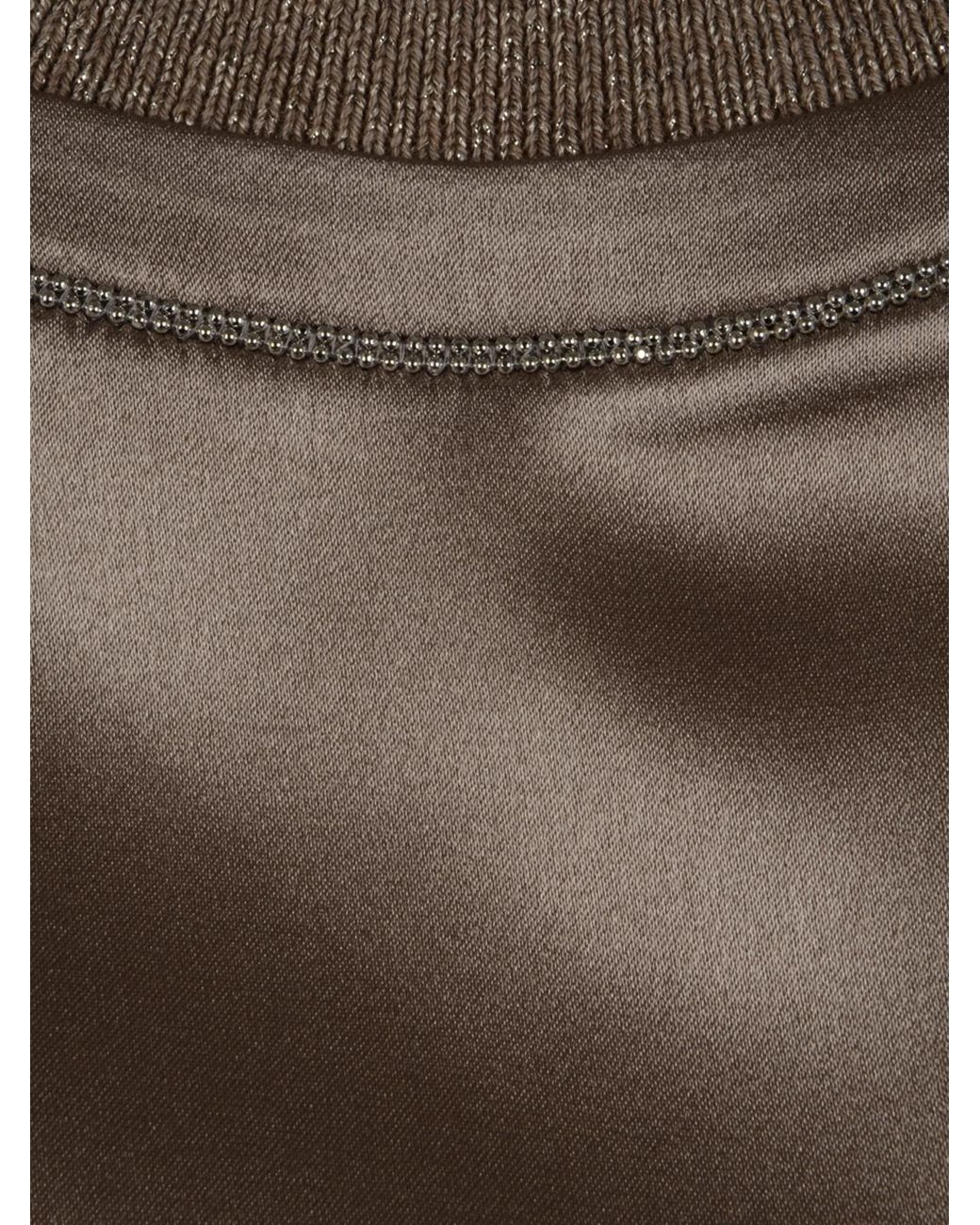 Peserico Brown Beaded-Collar Shirt