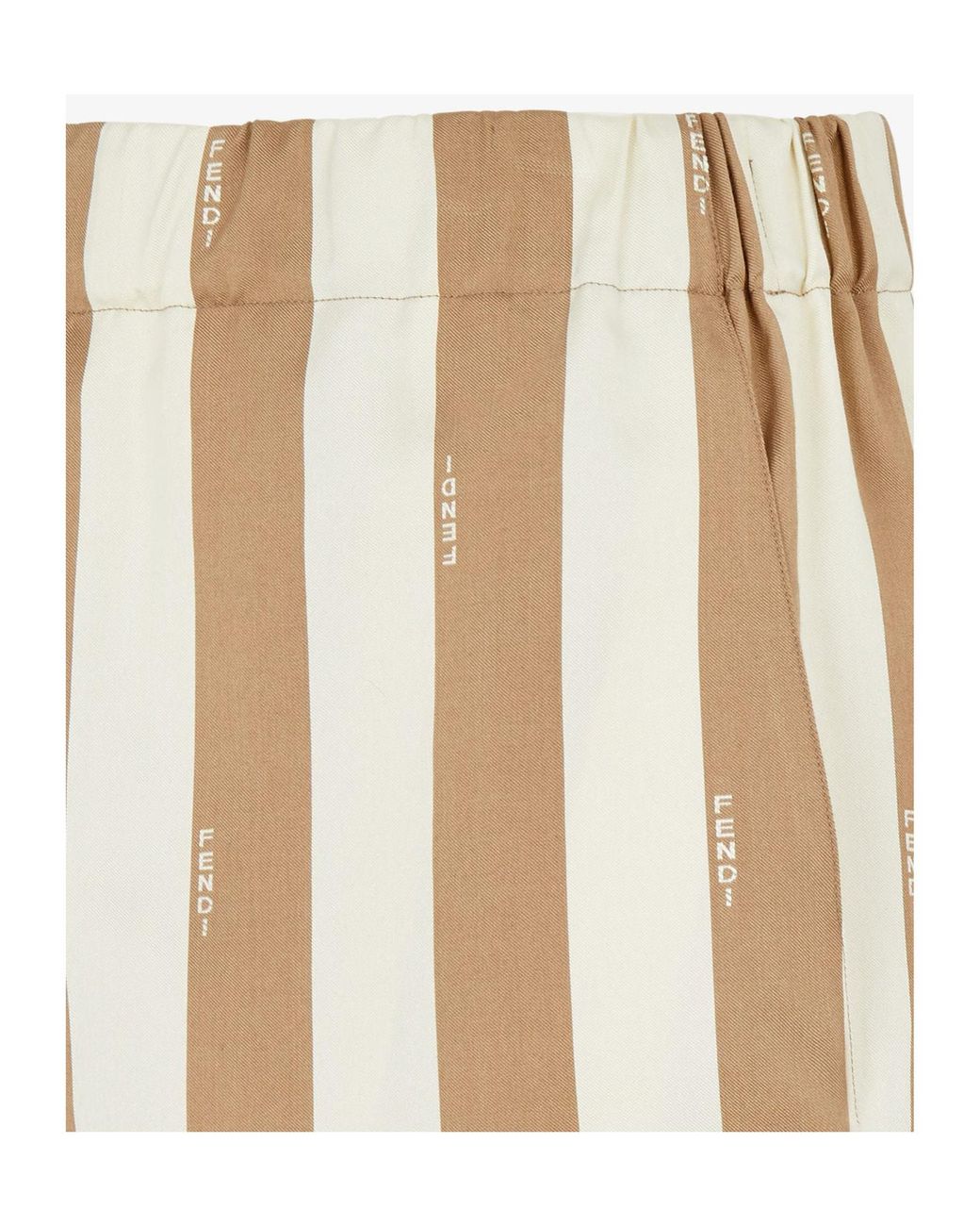 Fendi Natural Elasticated Waistband Striped Bermuda Shorts for men
