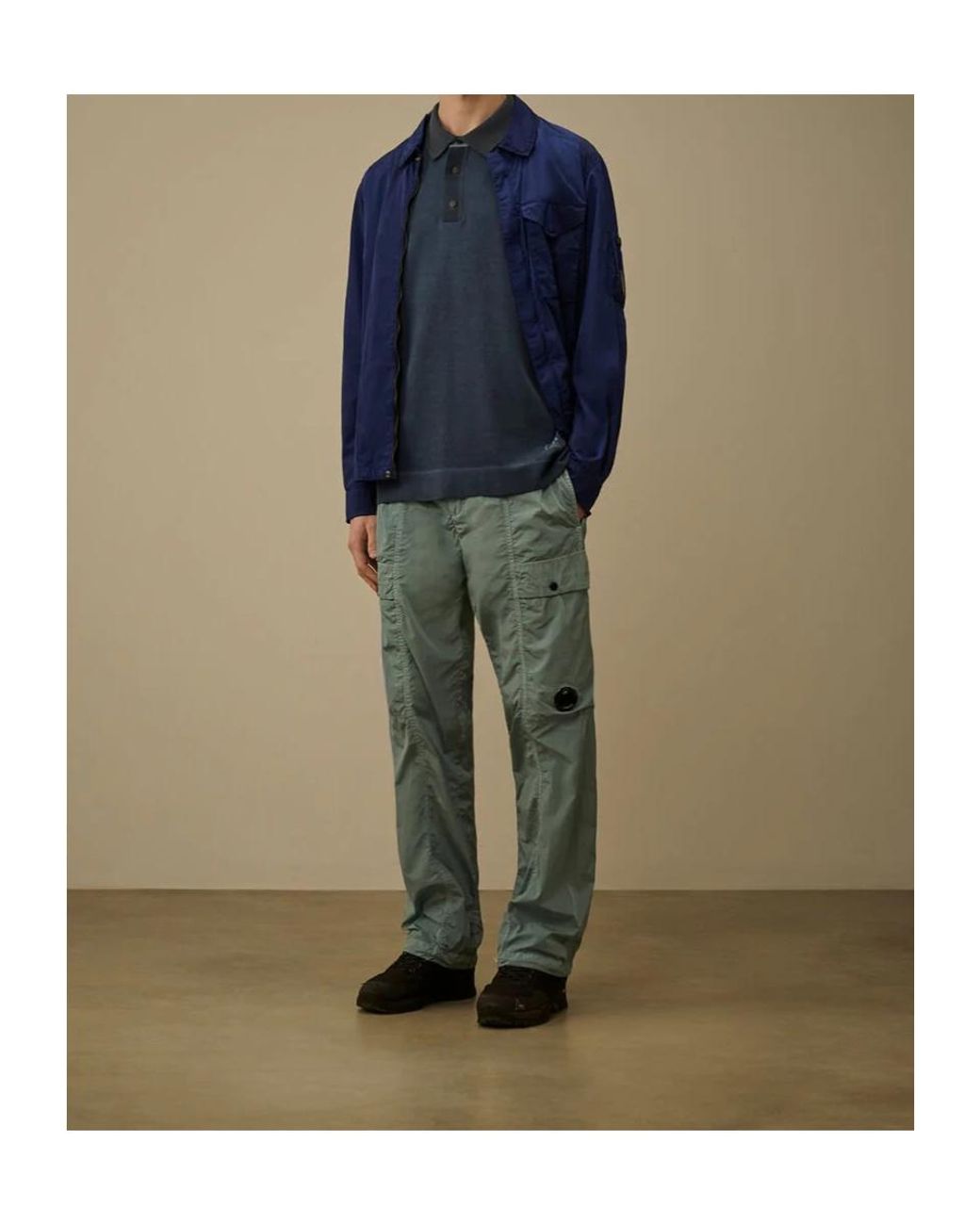 C P Company Blue Lens Pocket Half-Zip Sweater for men