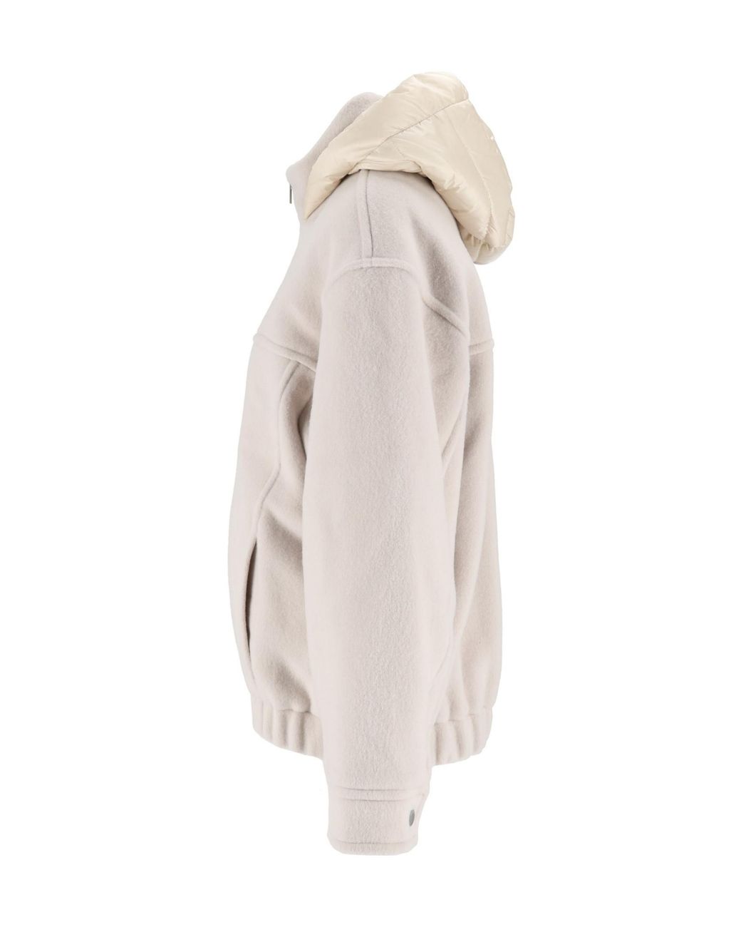 Peserico Gray High Neck Hooded Jacket
