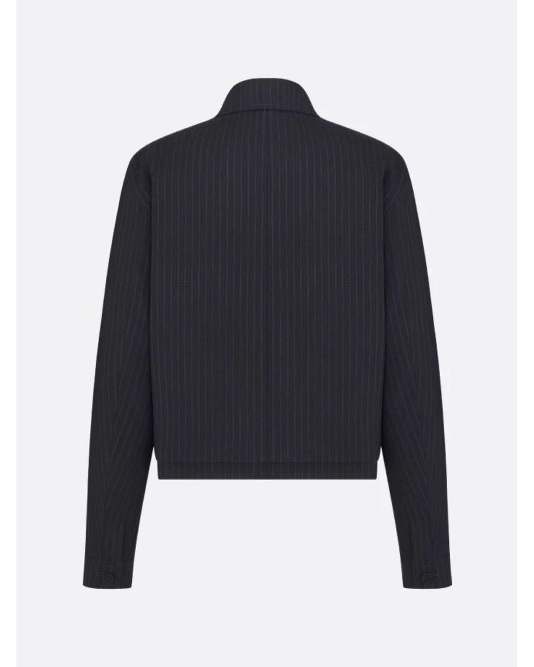 Dior Blue Homme Striped Button-Up Jacket for men