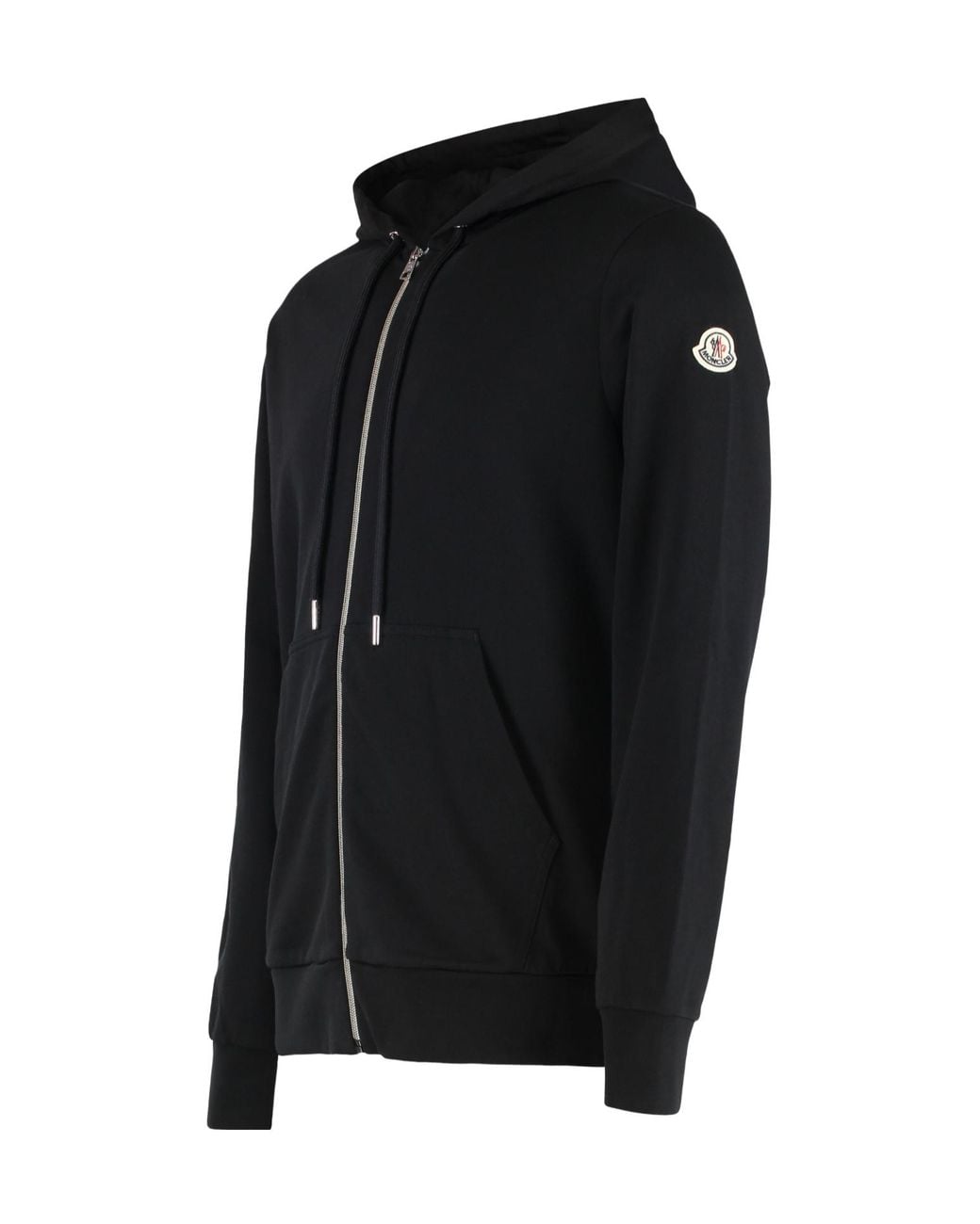 Moncler Black Zip-Up Hooded Cardigan for men