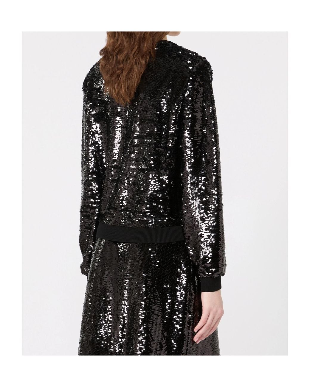 Weekend by Maxmara Black Jersey And Sequin Blouse