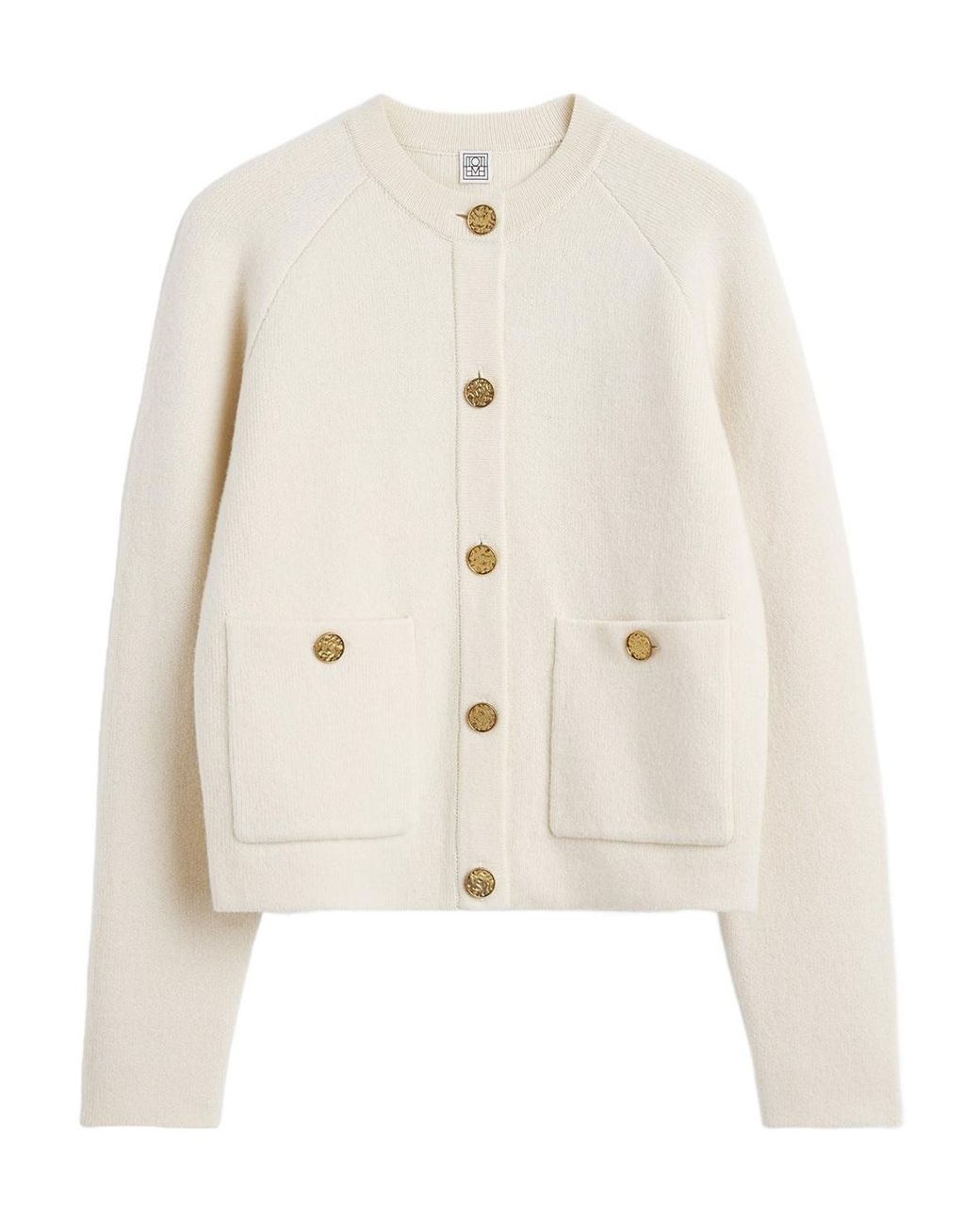 Totême White Patch-Pocket Buttoned Cardigan