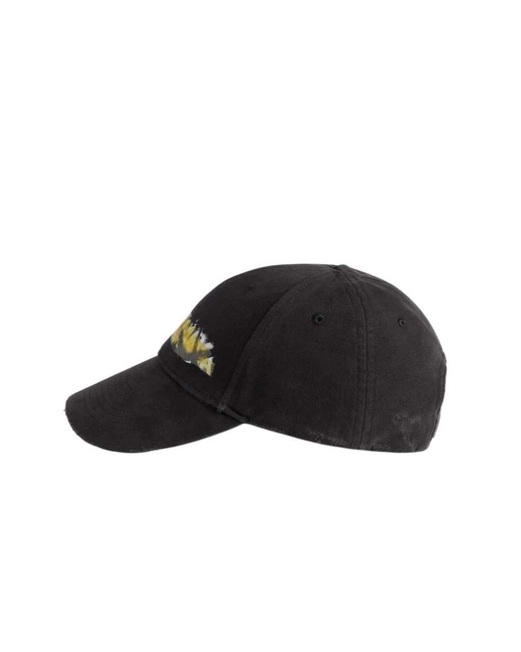 Balenciaga Black Spray Artwork Baseball Hat for men
