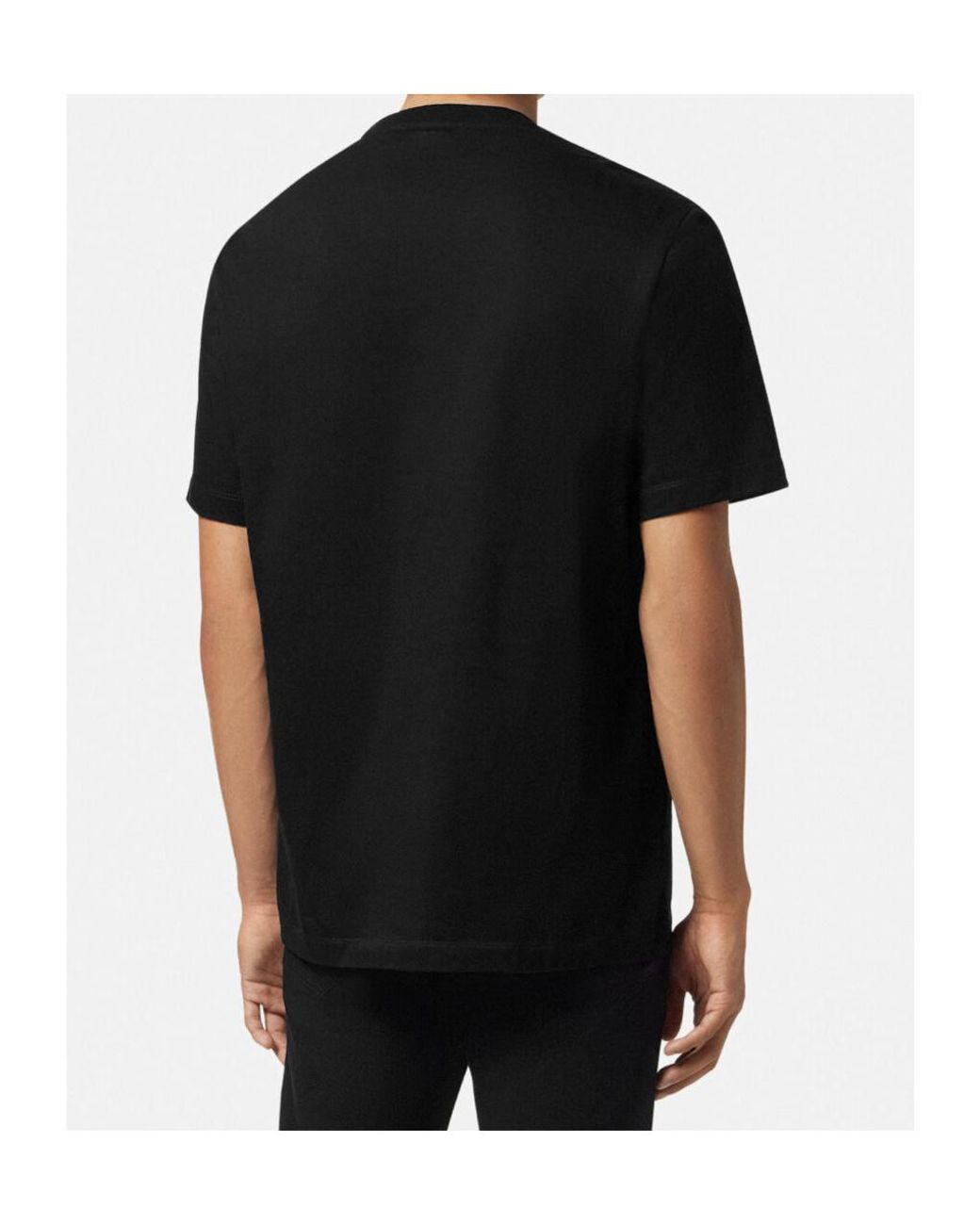 Versace Black T-Shirt With Printed Logo for men