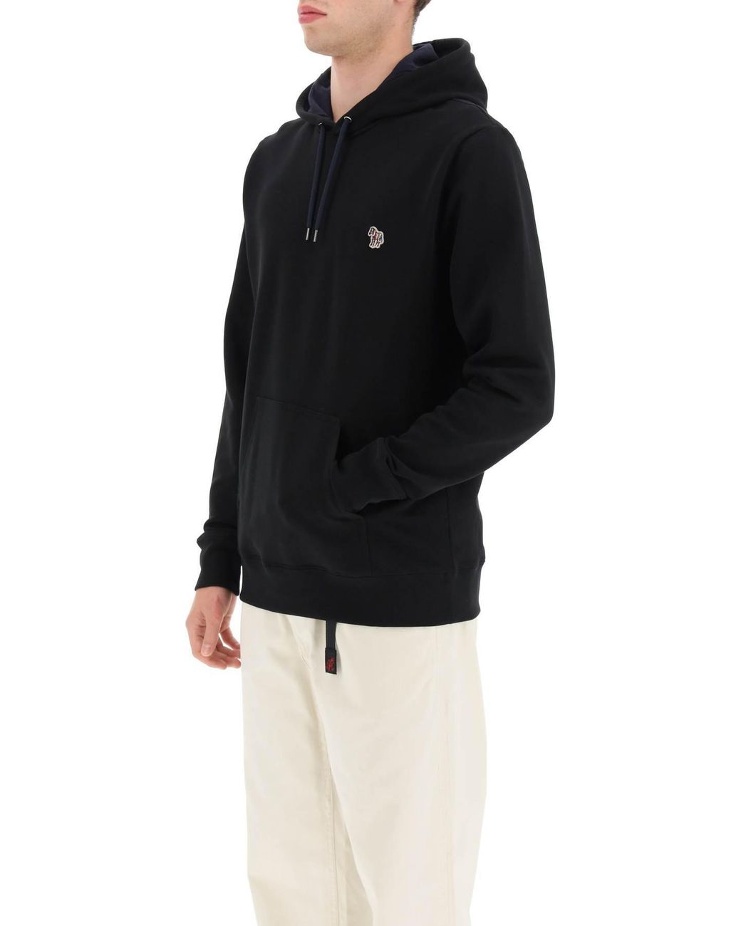 Paul Smith Black Ps ポール スミス ゼブラ パッチ ドローストリング パーカー for men