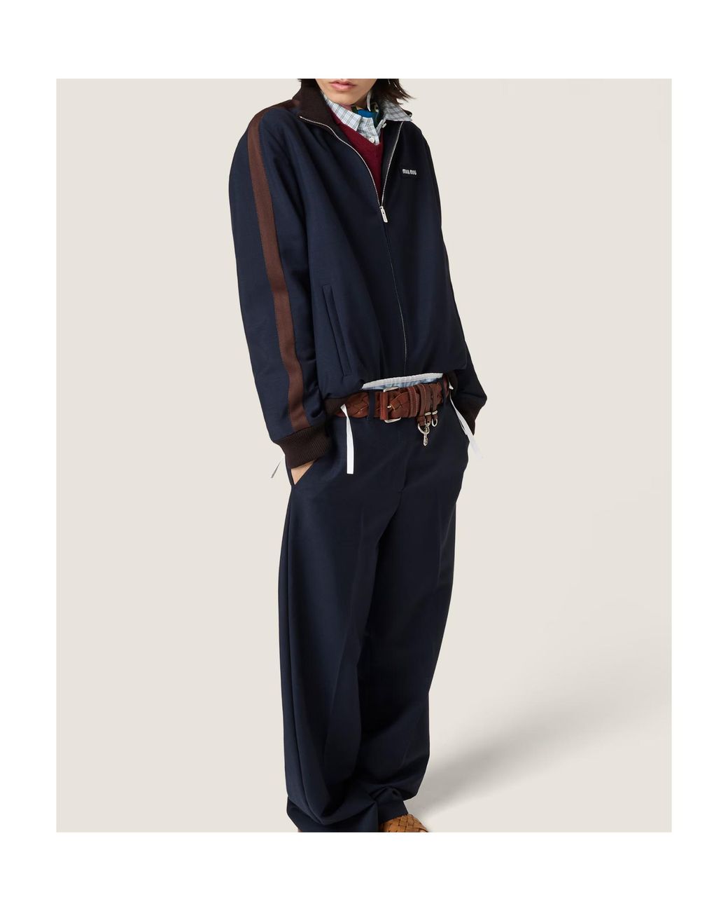 Miu Miu Blue Mohair-Virgin Wool Blouson Jacket