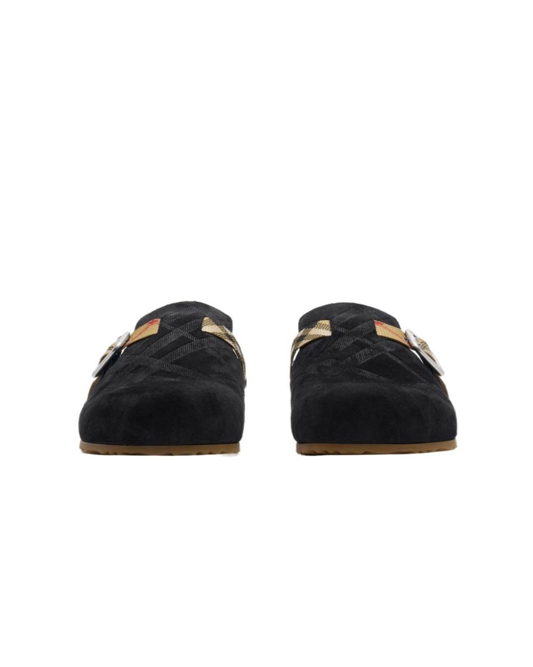 Burberry Black Checked Slip-On Clogs for men