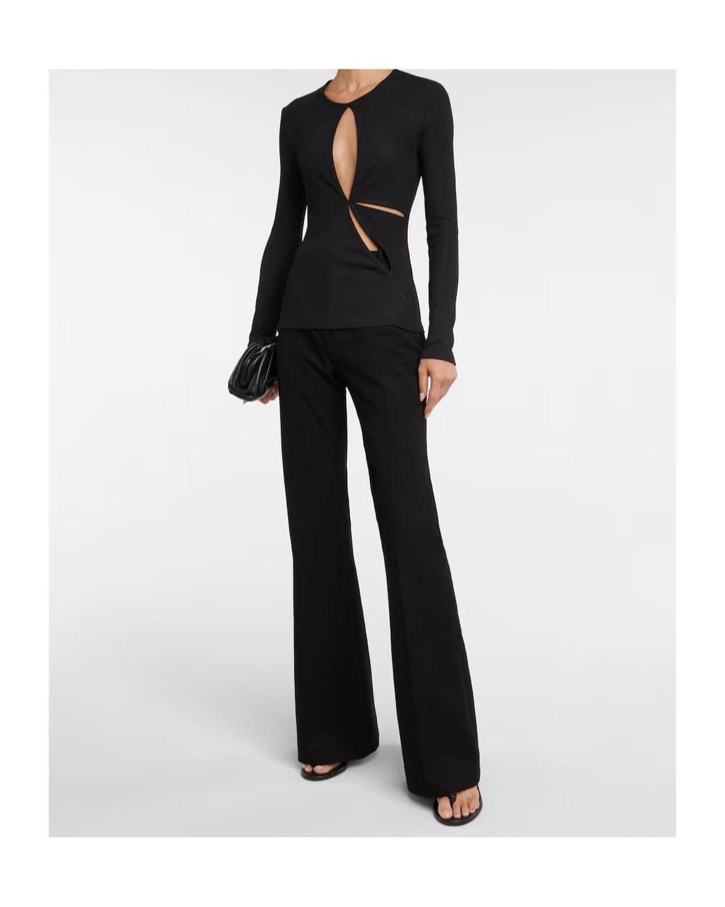 Christopher Esber Black Hollow-Out Design Top