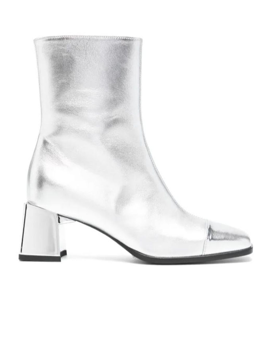 CAREL PARIS White 60Mm Leather Ankle Boots