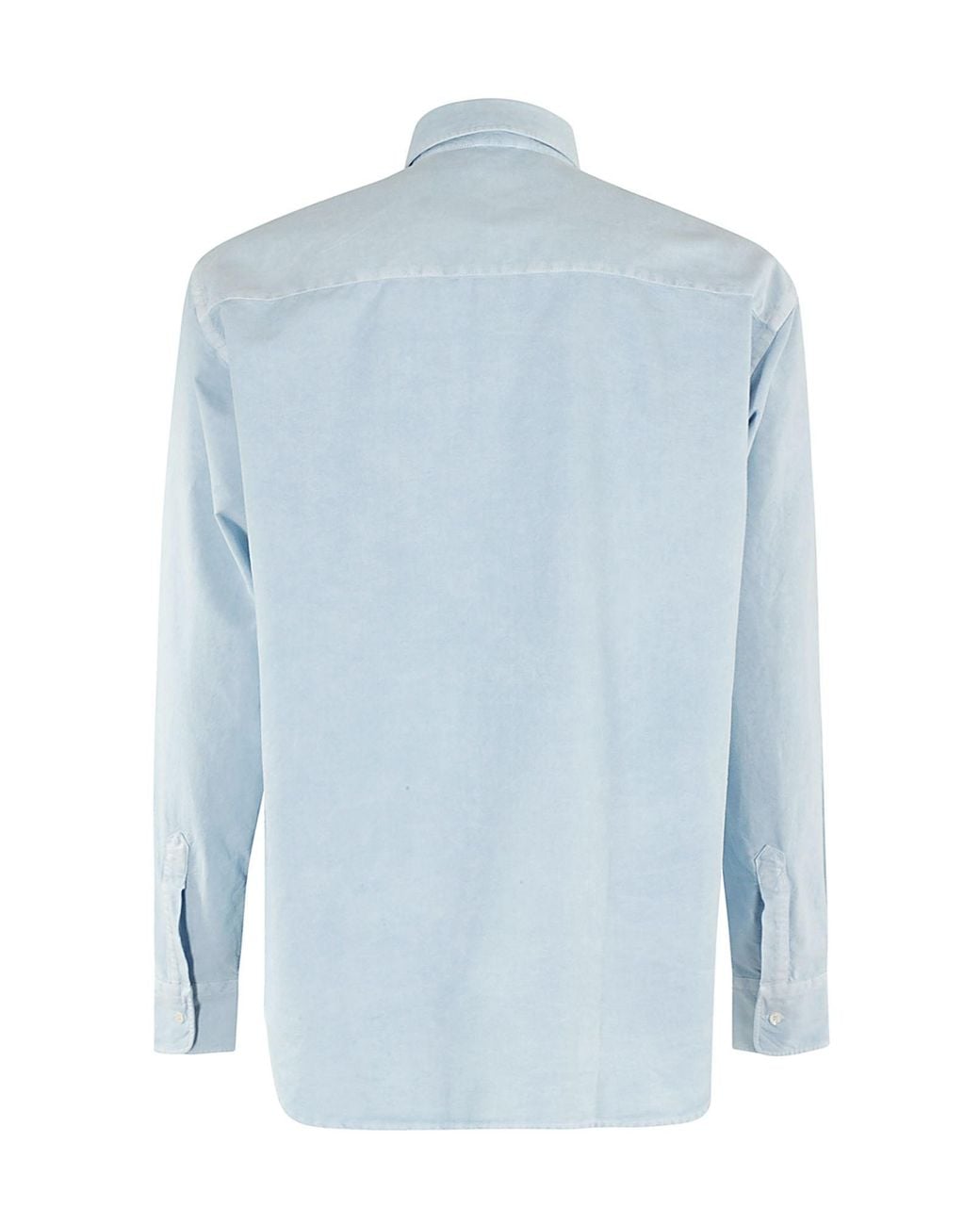 Aspesi Blue Long-Sleeve Cotton Shirt for men