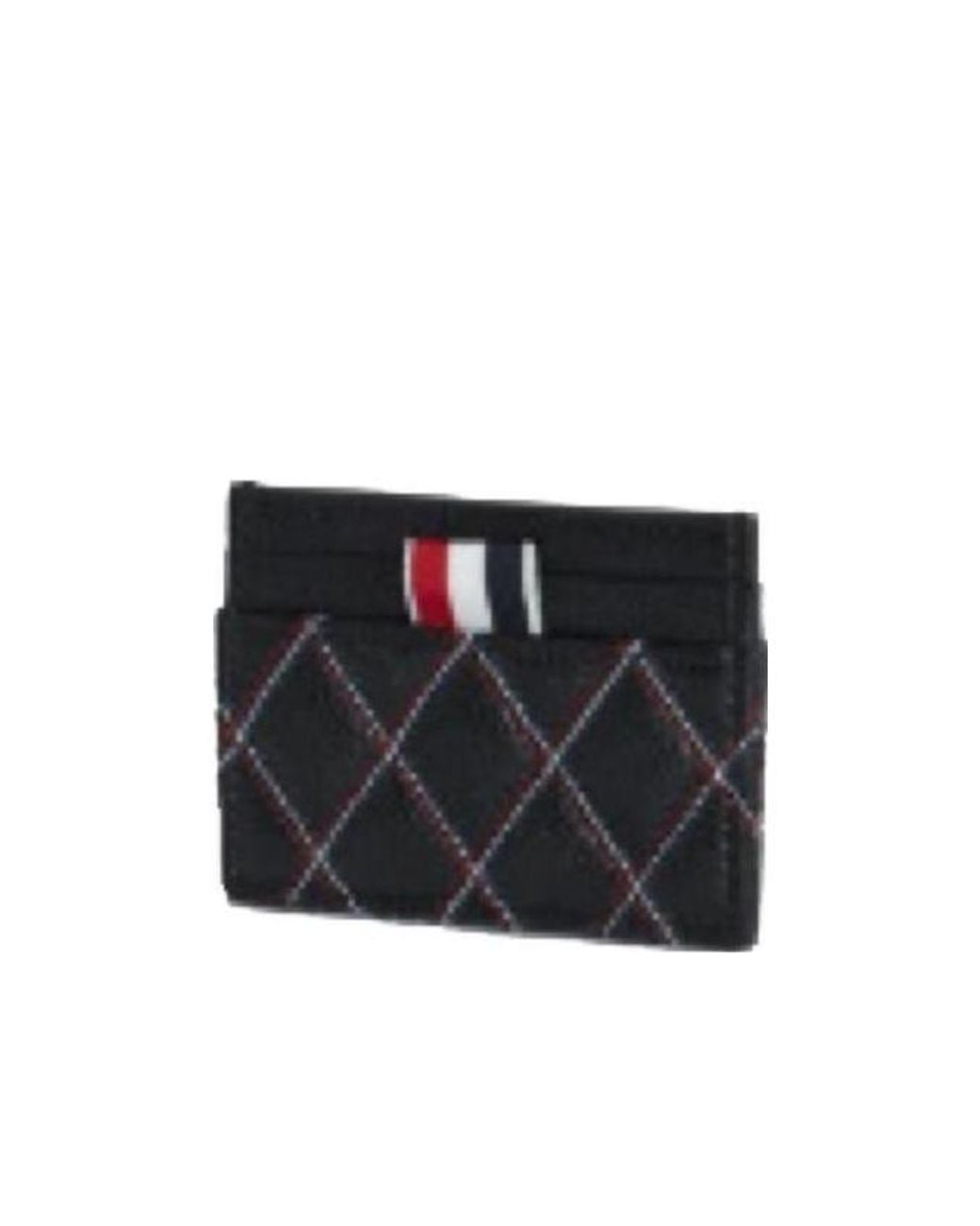 Thom Browne Black Quilted-Effect Cardholder for men