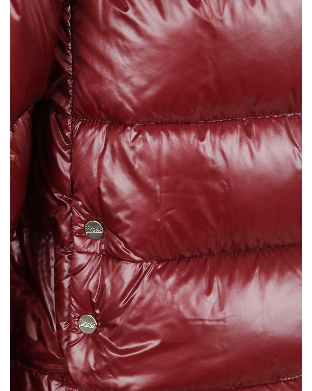 Herno Red Funnel Neck Quilted Padded Jacket