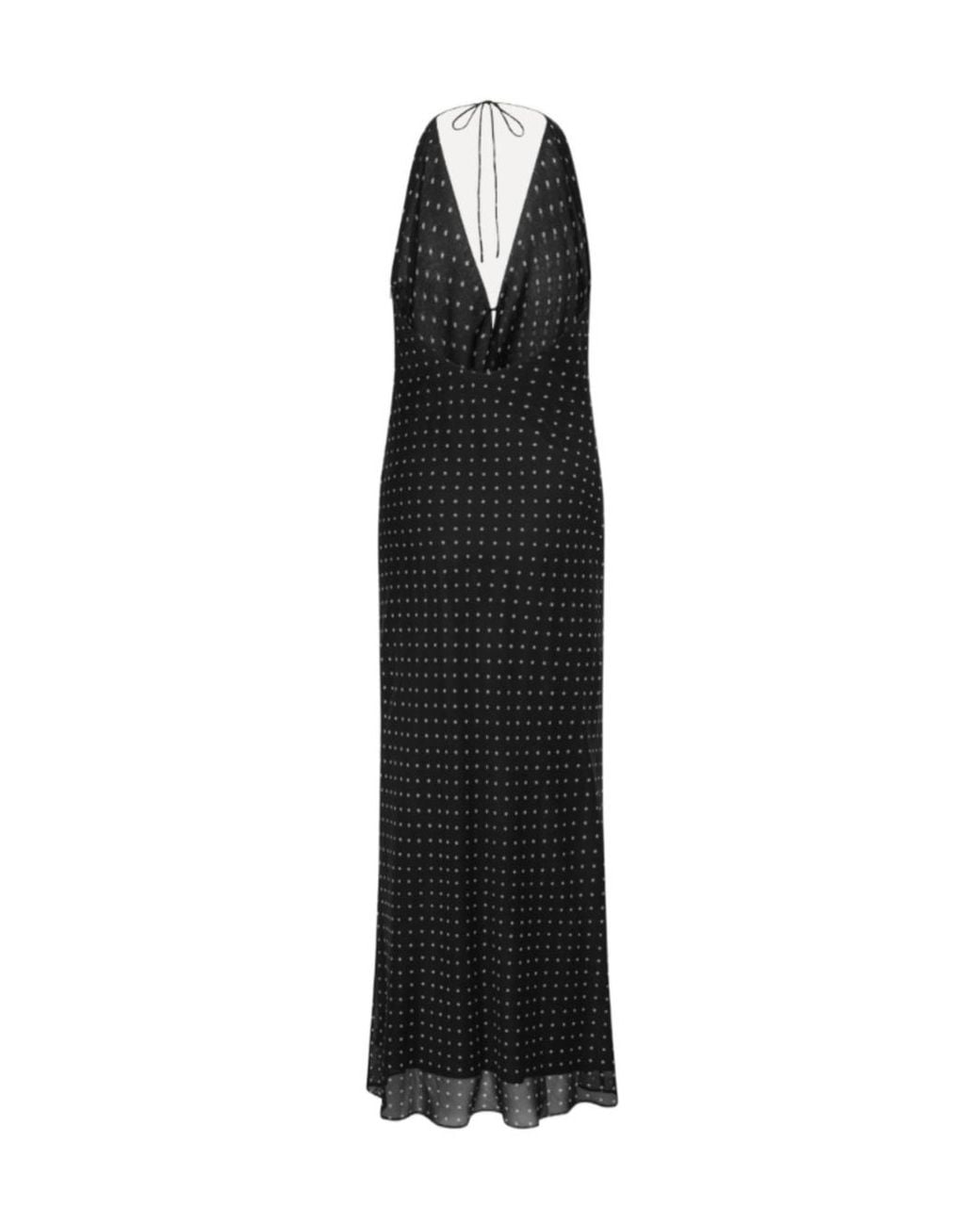 ROTATE BIRGER CHRISTENSEN Black Chiffon Halterneck Dress