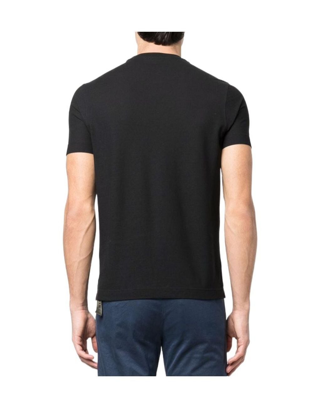 Zanone Black Crewneck Short-Sleeved T-Shirt for men