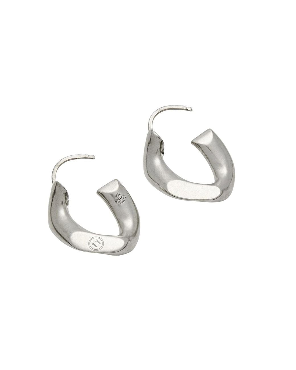 Maison Margiela White Minimalist Solid-Color Earrings