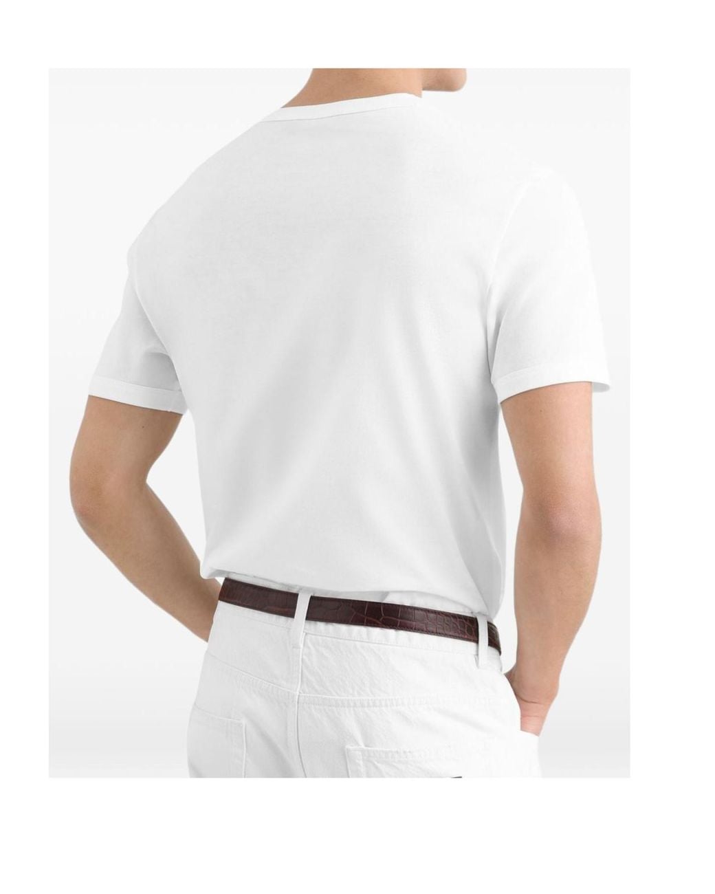 Dolce & Gabbana White Cotton Logo Plaque T-Shirt for men