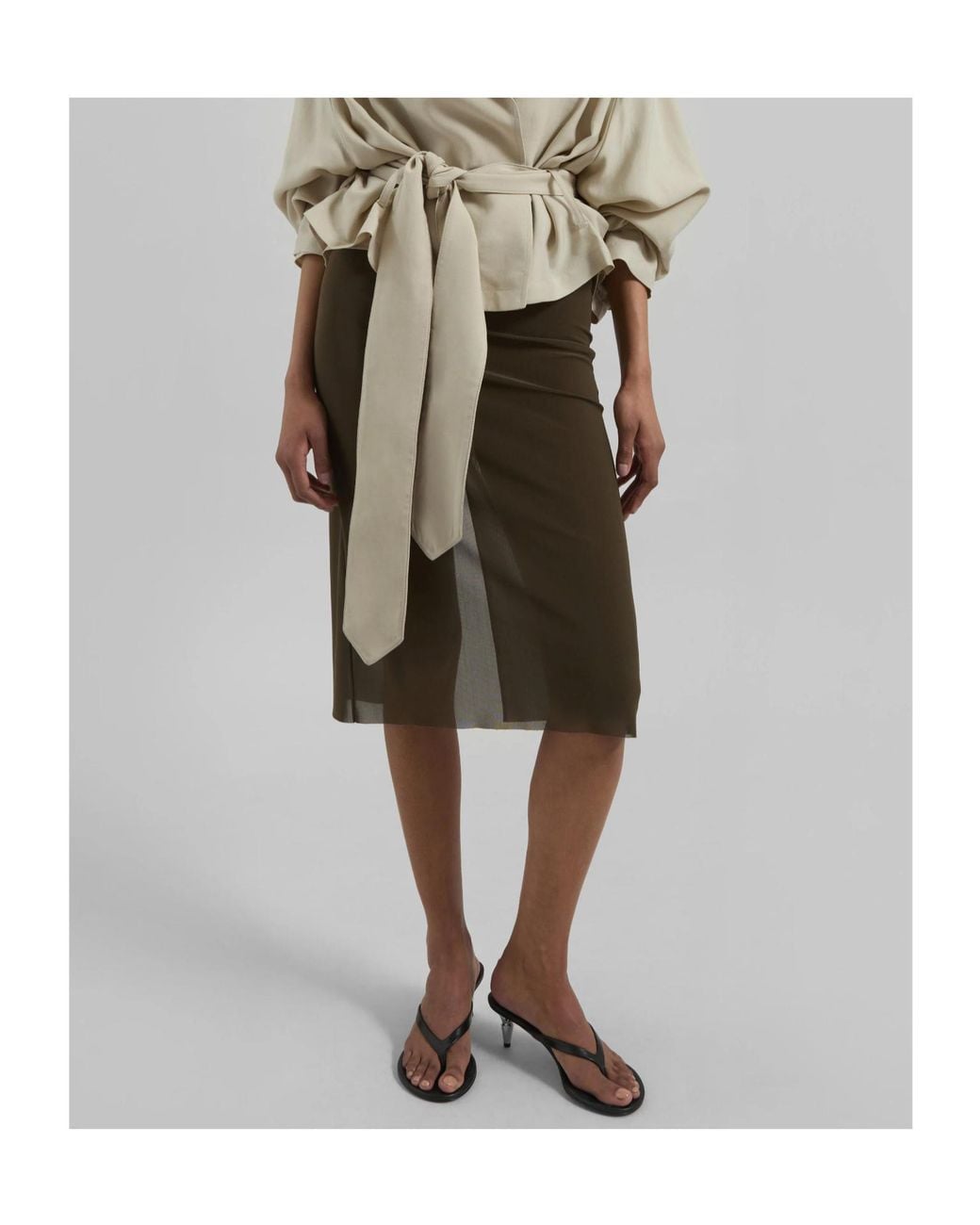 Frankie Shop Green Suva Sheer Skirt