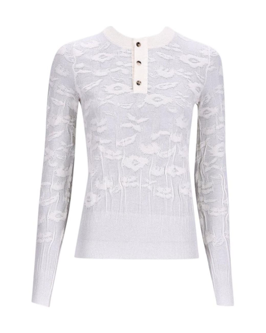 Bottega Veneta White Flowers Jumper