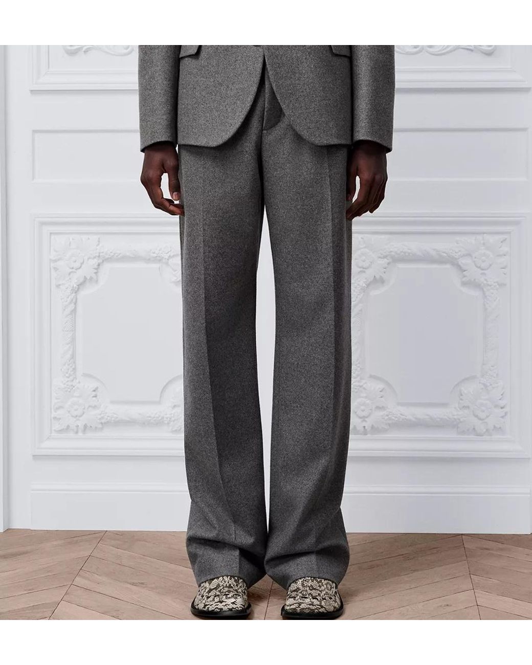 Dior Gray Pleated Pants for men