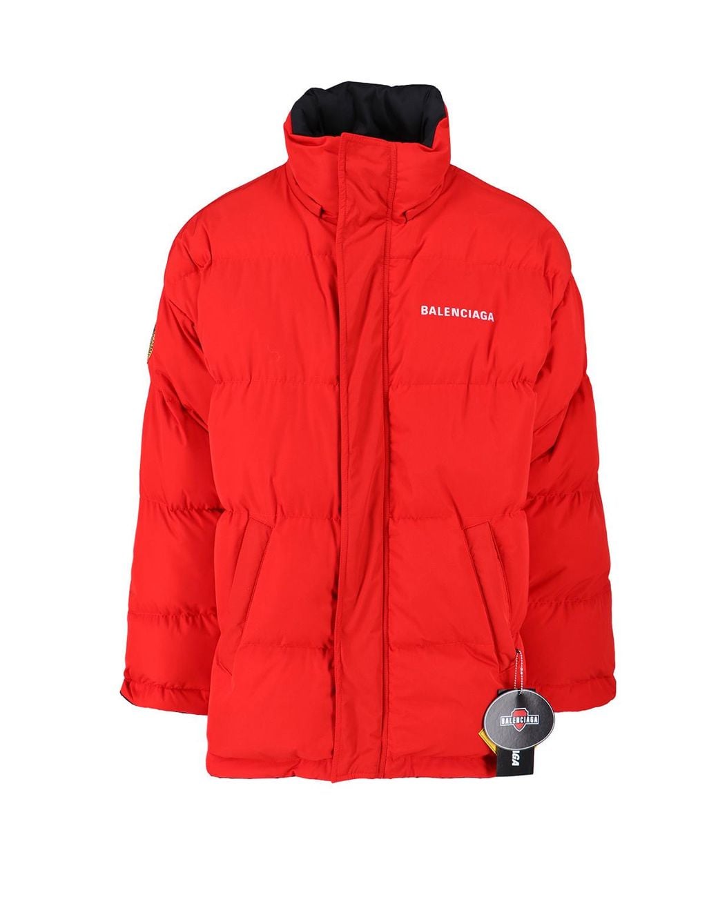 Balenciaga Blue Logo Reversible Down Jacket for men