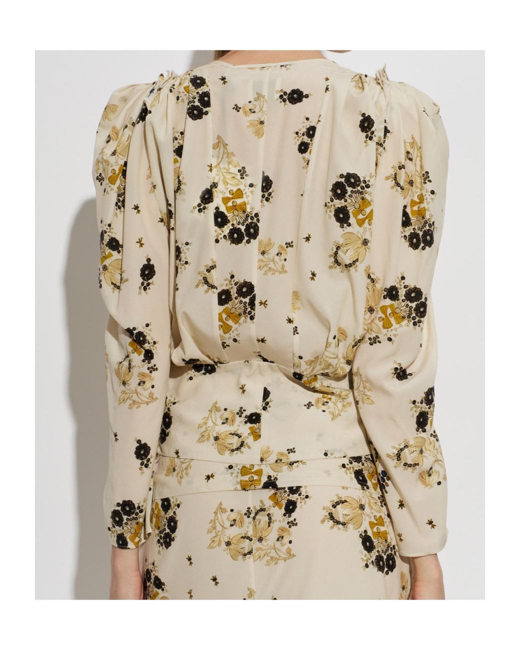 Isabel Marant Multicolor Zarga Floral-Print Puffed-Sleeve Blouse
