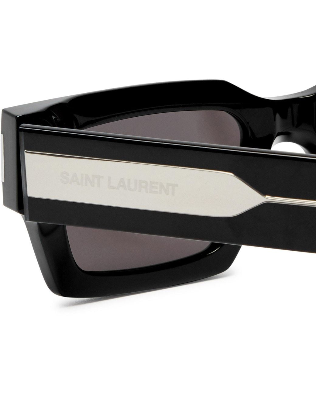 Saint Laurent Black Thick-Frame Square Sunglasses for men