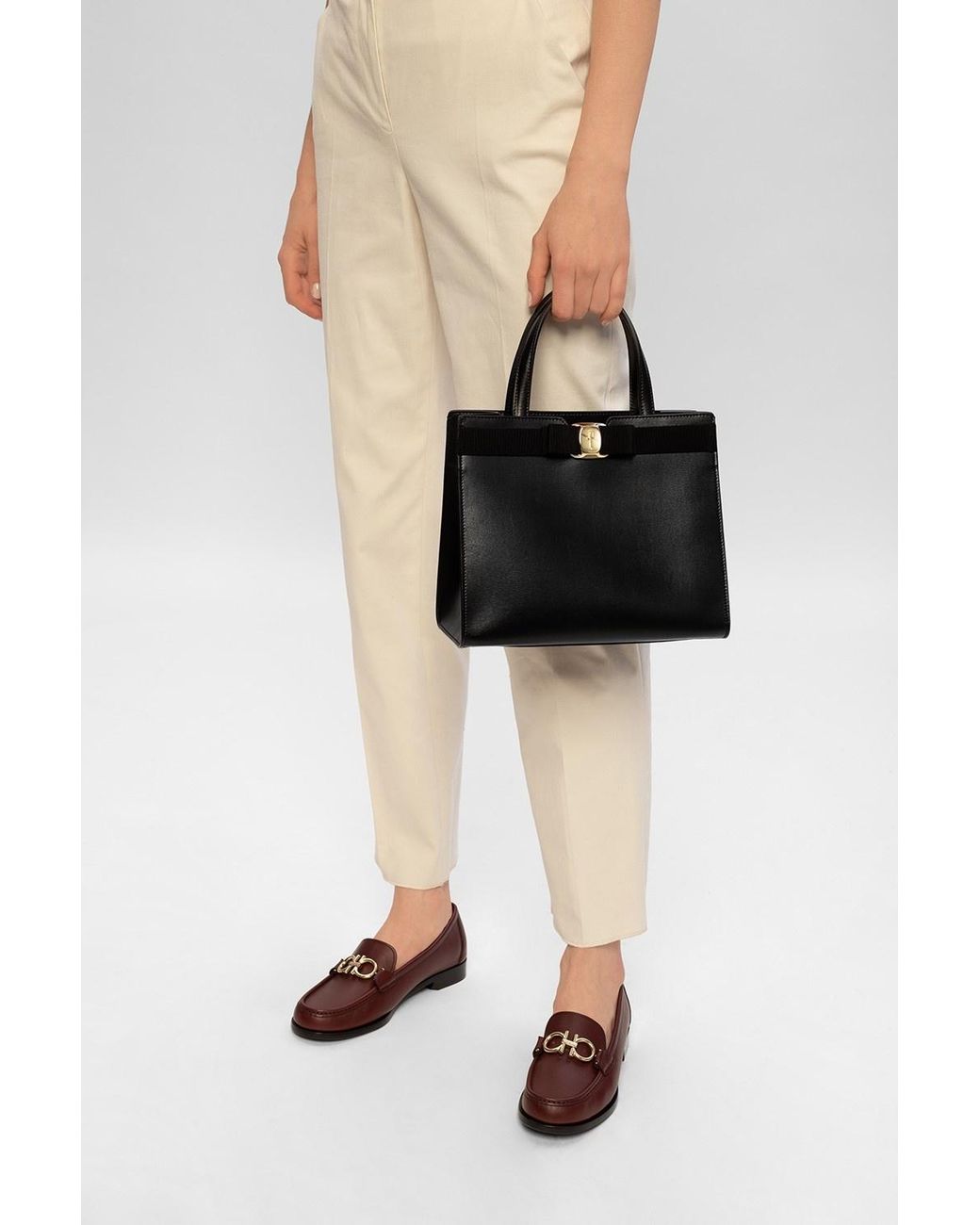 Ferragamo Black Logo Handbag