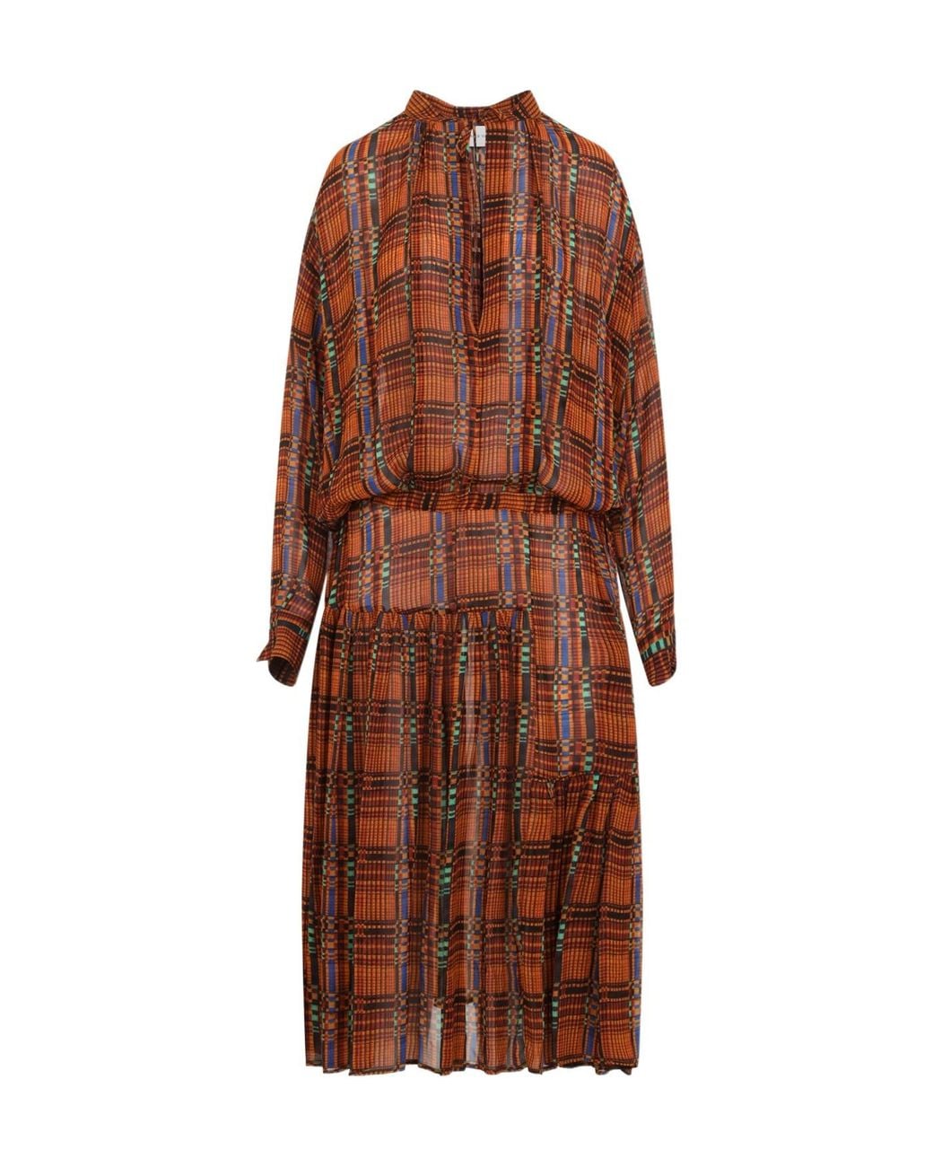 Dries Van Noten Brown Long-Sleeved Dress