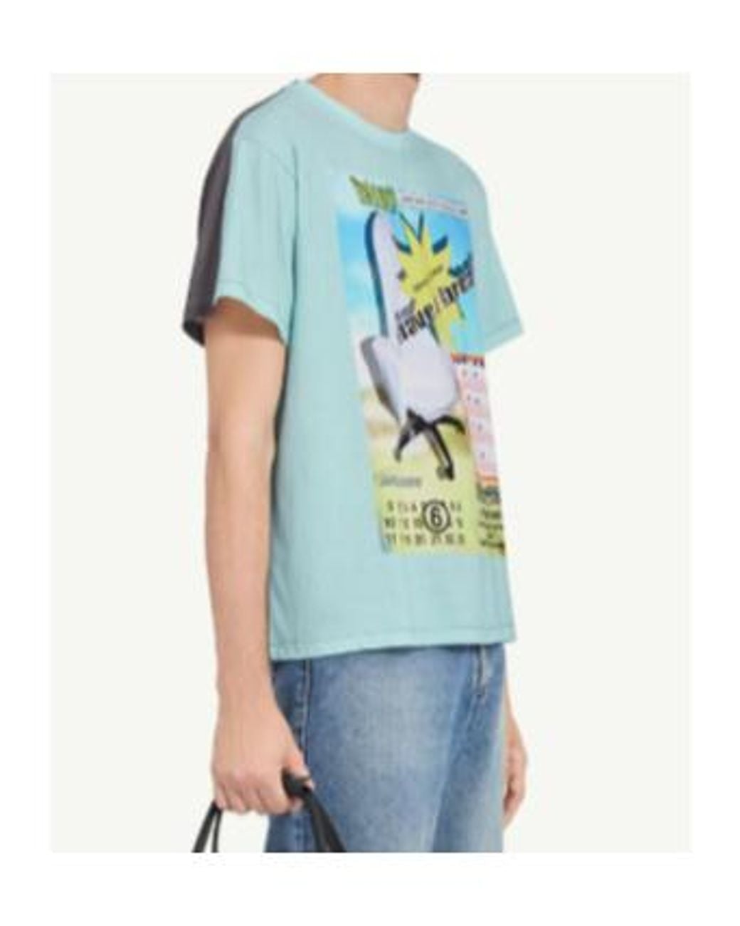 MM6 by Maison Margiela Blue Crew-Neck T-Shirt for men