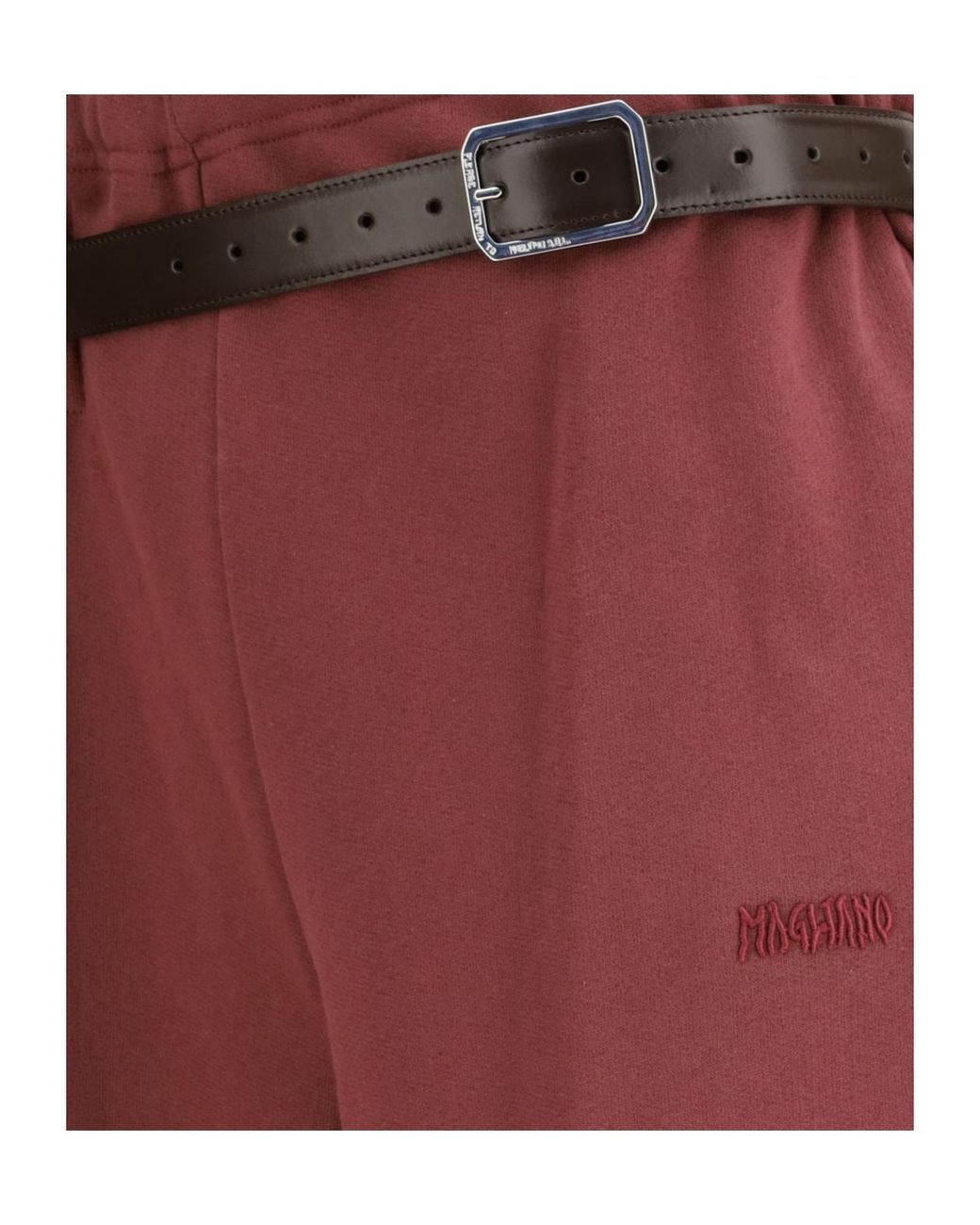 Magliano Red Buckle-Belt Track Pants for men