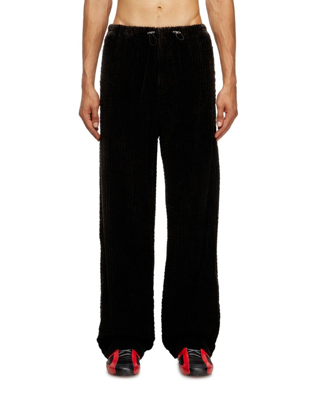 DIESEL Black P-Martial Corduroy Pants for men
