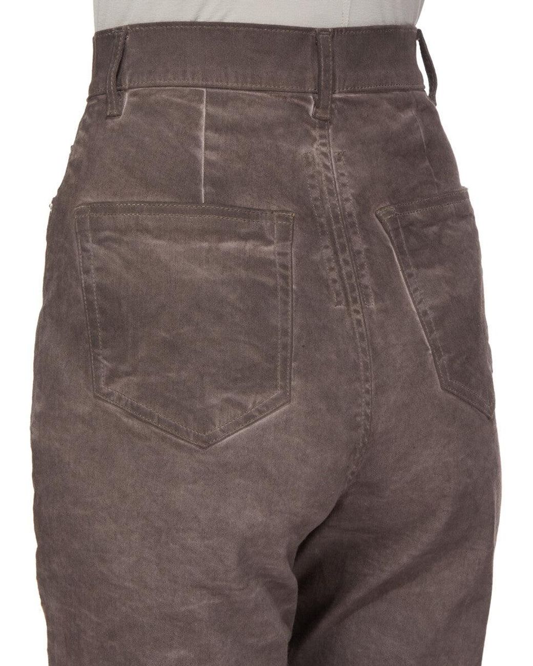 Rick Owens Brown High Waist Flared-Leg Jeans