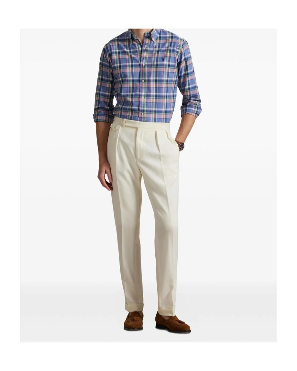 Polo Ralph Lauren Blue Checked Shirt for men