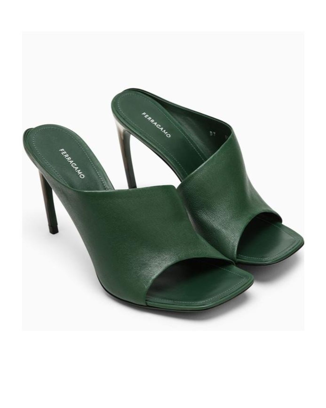 Ferragamo Green High Heels Slippers