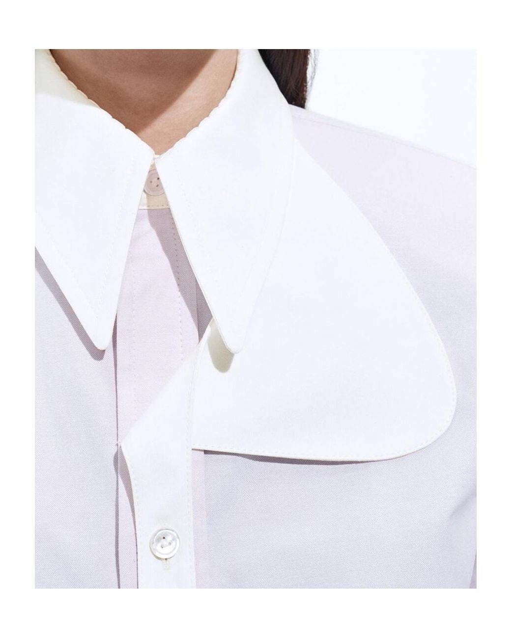 Bottega Veneta Blue Cotton Oxford Belted Shirt